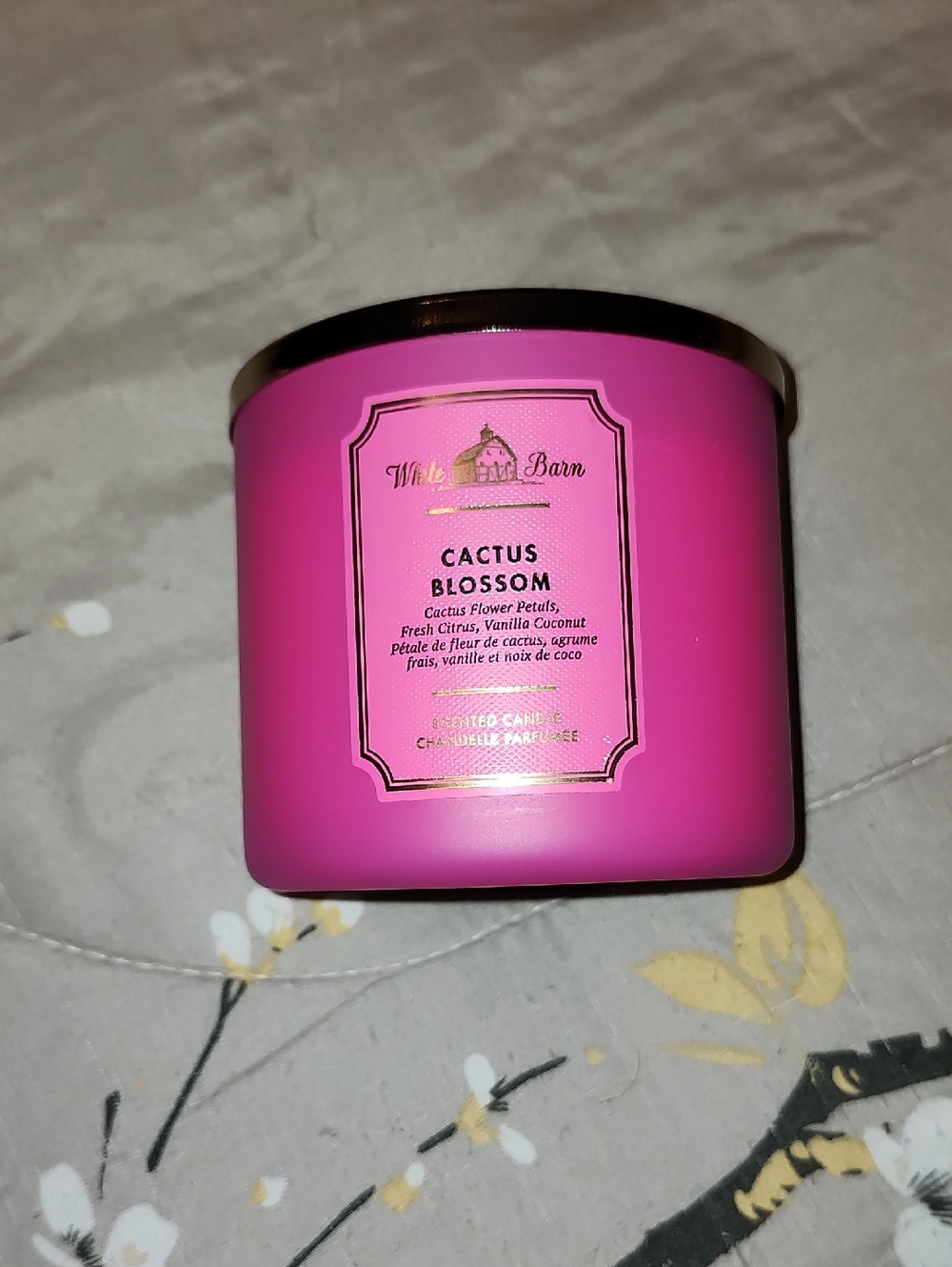 White Barn Cactus Blossom Candle - Hot Pink with Gold Lid